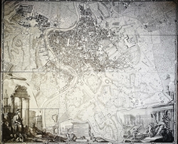 "Nolli kortet" - Giambattista Nolli/1748 - genoptryk - 176x208cm